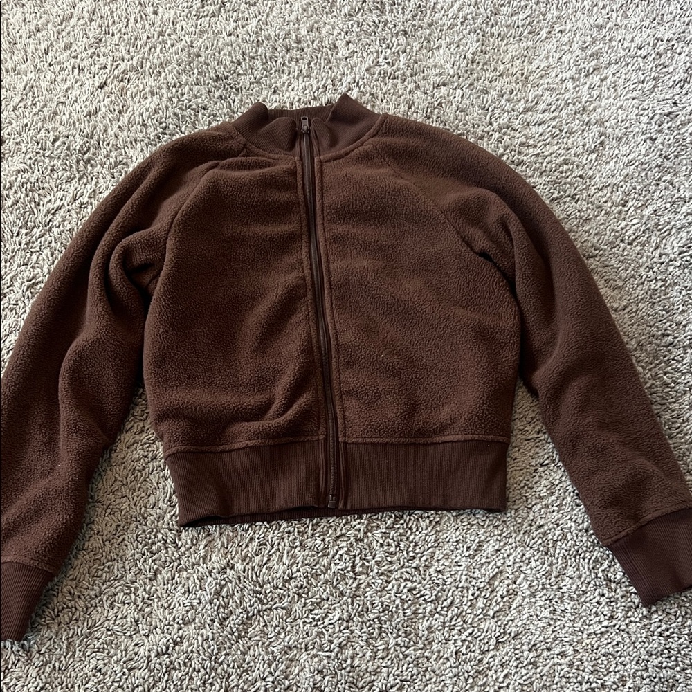 SKIMS Cocoa fleece bomber jacket